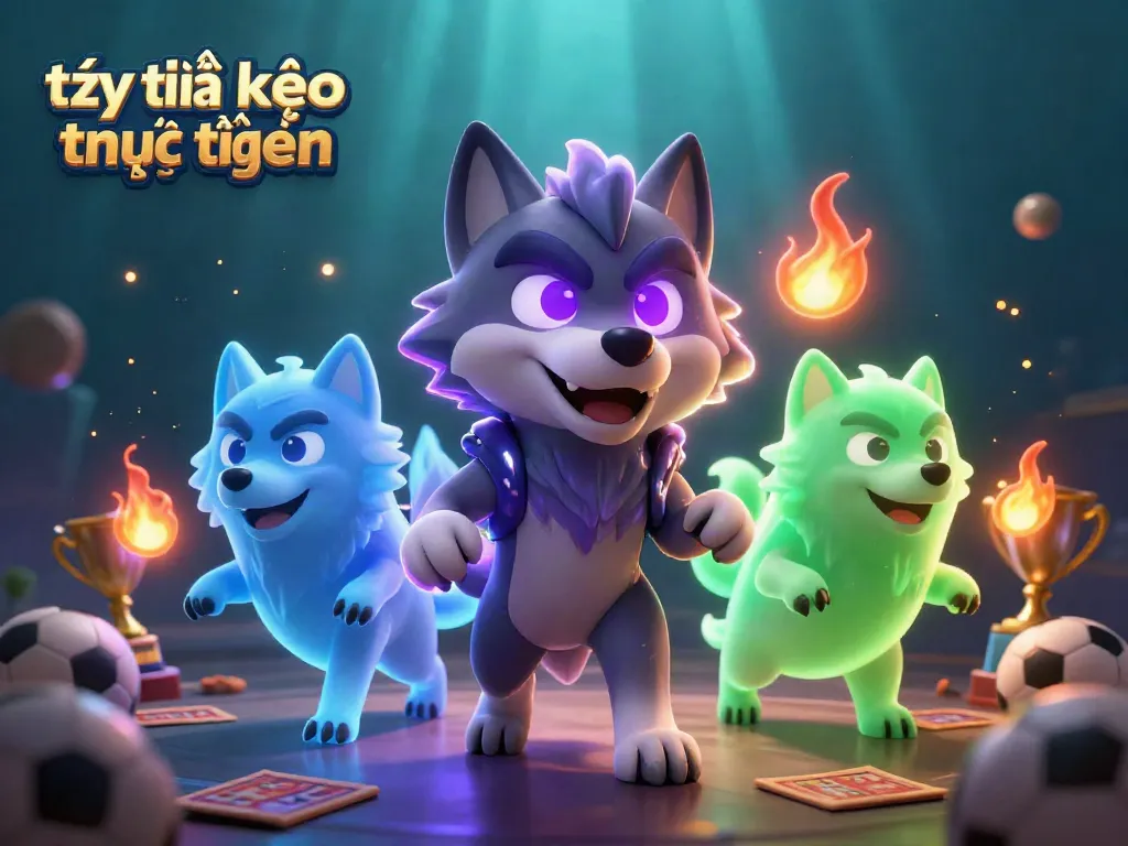Immerse in tỷ lệ kèo trực tuyến with this energetic sports betting scene showcasing dynamic characters and vibrant elements.
