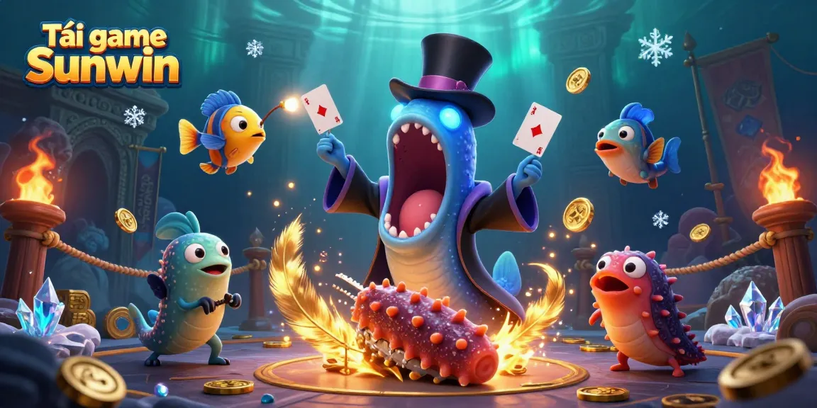 Experience the thrill with Tải game Sunwin, featuring magical underwater characters showcasing vibrant casino elements.